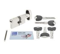 Tesa Assa Abloy MK1B4040N Cylindre de haute sécurité TK100 double embrayage nickelé 40 x 40 mm Clé - Bouton