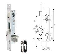 Tesa Assa Abloy - Serrure monopoint pour profilé métallique, 2240253NI