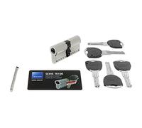 Tesa Assa Abloy TK156060N Cylindre de haute sécurité TK100 double embrayage nickelé 60 x 60 mm Clé