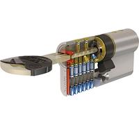 Tesa Assa Abloy TX853040L: Cylindre européen TX80, 30 x 40 mm, finition laiton, came longue, compatible serrures à profil européen, usage résidentiel et commercial, montage facile