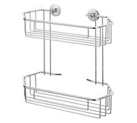 tesa® Baath Etagère 2 paniers salle de bain chrome, métal chromé, adhésif, technologie sans percer, 40219-00000-00