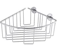 tesa baath Plus Corbeille de rangement d'angle, extra profonde, chromée, avec solution adhésive, 115mm x 205mm x 210mm