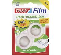 tesa Bande adhésive, 10mx19mm, mat-invisible, transparent (pack de 2)