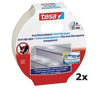tesa Bande antidérapante 5 m x 25 mm (2 x transparents, 5 m x 25 mm)