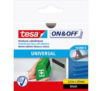 tesa® Bande auto-agrippante On & Off 20 mm x 2,5 m - Noir