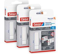 tesa Bandes adhésives pour papier peint et crépi en paquet de 3 - Bandes adhésives pour tesa Clou adhésif pour papier peint et crépi - 1 kg de maintien par bande - 3 x 6 bandes