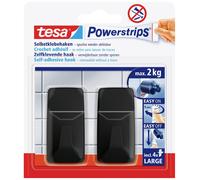 tesa Black Hooks L Crochet adhésif Powerstrips grand carré (l x H) 20 mm x 50 mm noir Contenu: 2 pc(s)
