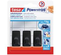 tesa Black Hooks S Crochet adhésif Powerstrips petit carré (l x H) 14 mm x 34 mm noir Contenu: 3 pc(s)