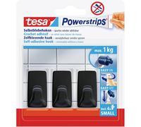 tesa Black Hooks S Crochet adhésif Powerstrips petit carré (l x H) 14 mm x 34 mm noir Contenu: 3 pc(s)