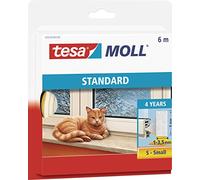tesa Calfeutrer Joint Portes & Fenêtres - Profil I standard - Joint d'isolation Adhésif en Mousse - Blanc - 6 m x 9 mm x 4 mm
