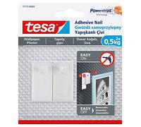 Tesa Clou adhésif amovible pour tableau à suspendre sur papier peint Blanc, blanc, 77772-00005-00