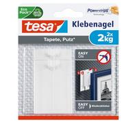 Clou adhésif - TESA - Pour papier peint & plâtre - Charge 2 Kg - Technologie Powerstrips
