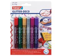 tesa colle à paillettes "Glitter Deko" Tube Classic Colors Contenu : 6 x 10 g