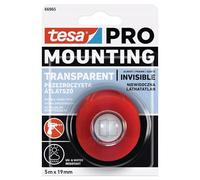 tesa® Craft 04965-00016-05 Ruban de montage double face - 5 m x 19 mm - Amovible - Adhésif permanent - Transparent - Pour travaux de montage en intérieur et en extérieur - Sans perçage