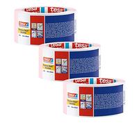 tesa 4333-00021-02 Lot de 3 rouleaux de ruban de masquage pour peinture et décoration d'intérieur, retrait sans résidus, 50 m x 50 mm, 4333-00021-02