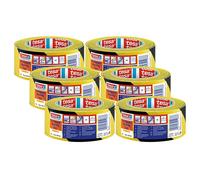 tesa Crêpe de précision 4344 Standard - Pack de 5 - Crêpe de peintre professionnel avec support papier fin - pour masquer et couvrir avec précision - orange - 50 m x 30 mm chaque