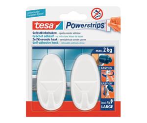 tesa Crochet de décoration Powerstrips® crochet LARGE 58013 taille L (70x37 mm) oval Quantité:6