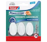 TESA CROCHET MINI POWERSTRIPS OVALE. X3 BLC