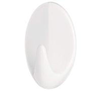 Tesa Crochets Permanents Ovales Blancs Crochets Adhésifs en Plastique - Faciles à Fixer, Sans Perçage, Idéals pour Accrocher des Serviettes et Accessoires de Soins du Corps Fixation Fiable sur
