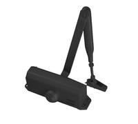 TESA DC110 DC110-9005 Ferme-porte, EN 3, bras articulé, convient pour portes coupe-feu, finition noire RAL 9005, installation en surface, contrôle de fermeture réglable, intérieur, usage intérieur