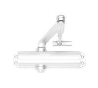 TESA DC120 DC120-9016 Ferme-Porte, en 4, pour Portes jusqu'à 80 kg, Bras articulé, pour Portes Coupe-feu, Finition Blanche RAL 9016, Installation en Surface, contrôle de Fermeture réglable