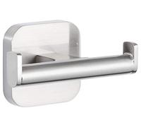 Tesa Deluxxe Porte-Papier Toilette avec tablette, adhésif, métal chromé finition brillante, design délicat, garanti inoxydable, 99 x 160 x 139 mm, angulaire 40454 Acier Inoxydable