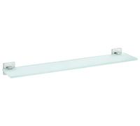 tesa® Deluxxe tablette en verre, adhésif, métal chromé finition brillante, design délicat, garanti inoxydable, 50mm x 600mm x 118mm