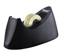 Tesa Dérouleur de bureau Easy Cut CURVE - Antidérapant, pratique, précis, 8 x tesafilm transparent 33 m x 19 mm inclus Noir