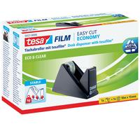 TESA Dérouleur de table , Easy Cut, ecoLogo®, noir, y compris 1 rouleau de tesafilm® Eco & Clear, 10m : 15mm