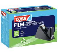 tesa Desk Dispenser Economy Recycled avec 1 Rouleau tesafilm Clear Recycled | Dévidoir robuste avec 1 rouleau de ruban adhésif de 10 m x 15 mm inclus - Pour le bureau et la maison