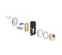 TESA E70026CM Rosace de sécurité pour cylindre, chrome mat, noyau acier multicouche, protection anti-perçage