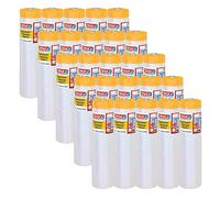 tesa Easy Cover 4402 Precision Standard Lot de 20 films de peintre avec ruban adhésif pour masquage et couverture 2 en 1 avec film incolore 33 m x 2,1 m