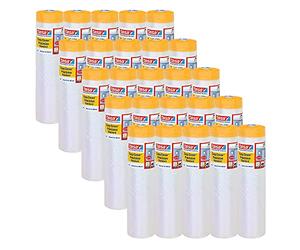 tesa Easy Cover 4402 Precision Standard Lot de 20 films de peintre avec ruban adhésif pour masquage et couverture 2 en 1 avec film incolore 33 m x 2,1 m