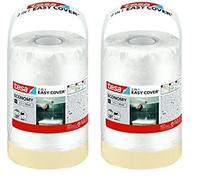 Tesa Easy Cover Film ECONOMY - Film de Masquage 2 en 1 pour Peinture et Ruban de Masquage - 33 m x 55 cm (Lot de 2)