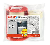 tesa Easy Cover Film UNIVERSAL - Film de Masquage 2 en 1 pour Peinture et Ruban de Masquage - 2 x 20 m x 55 cm
