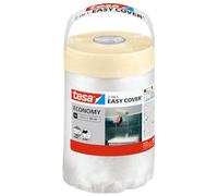 tesa Easy Cover Film UNIVERSAL - Film de Masquage 2 en 1 pour Peinture et Ruban de Masquage - 25 m x 55 cm