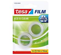 Tesa Eco&Clear Pack de 2 Rouleaux d'adhésifs 10 x 19 mm
