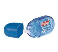tesa Mini Roller de Correction EcoLogo - Pack de 2 Mini Rollers de Correction avec Design Ergonomique Multicolore - Dimension du Ruban: 6 m x 5 mm - Bleu/Rose