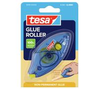 Tesa Ecologo Roller Colle non permanente jetable 8,4 mm bleu | Bande jaune adhésive amovible - Application précise - Pour papier, carton et photos - Au bureau et à la maison