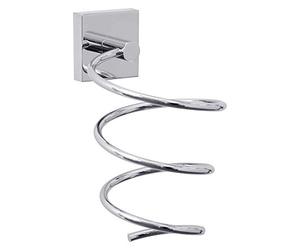 tesa® Ekkro Support sèche-cheveux, finition brillante métal chromé, adhésif, technologie sans percer