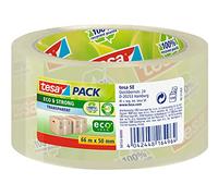 tesa Emballer Lot de 6 rubans de fermeture Eco & Strong transparent 66m x 50mm