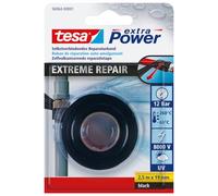 tesa extra Power Extreme Repair Ruban de Réparation - Ruban d'Étanchéité Auto Amalgamant Souple pour l'Étanchéité et l'Isolation de Tuyaux et Câbles - Silicone Résistant - Noir