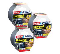 Tesa Extra Power Lot de 3 rubans adhésifs en tissu renforcé Gris 10 m x 50 mm