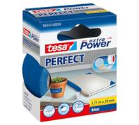 tesa extra Power Perfect - Ruban Adhésif Toilé - Ruban de Réparation pour Artisanat, Fixation, Renforcement et Étiquetage - Bleu - 2,75 m x 38 mm