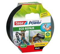 tesa extra Power Removal Repair - ruban tissu résistant avec forte adhérence - déchirable à la main - se retire sans trace - 20m x 38mm - Noir