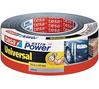 Tesa extra power universal-ruban 56389 en noir, blanc ou argent au choix, argent, 50 Meter lang 50mm breit