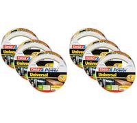 Tesa extra Power Universal Ruban Adhésif Toile - Tenue extra forte - Duct Tape pour les Réparations, la Fixation, l'Étanchéité et plus Encore - Blanc - 3 Rouleau - 10 m x 50 mm (Lot de 2)