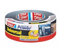 tesa extra Power Universal Ruban Adhésif Toile - Tenue extra forte - Duct Tape pour les Réparations, la Fixation, l'Étanchéité et plus Encore - Gris - 1 Rouleau - 50 m x 50 mm