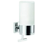 tesa Exxcellent dérouleur papier toilette avec couvercle, adhésif, chromé, design chic, garanti inoxydable, 140mm x 138mm x 52mm