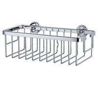 tesa Exxclusiv panier de bain/douche, adhésif, acier inoxydable, design sophistiqué, garanti inoxydable, 55mm x 265mm x 120mm